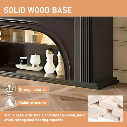 Aihm-Lon Modern Electric Fireplace with Arched Door and Striped Column Design 59”-79”