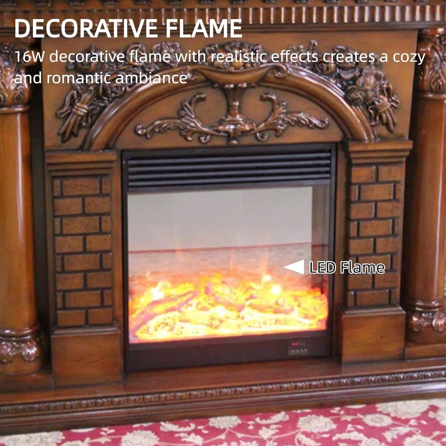 Aihm-Lon Indoor Electric Fireplace Includes European Classical Carving 59”