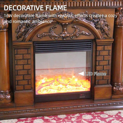 Aihm-Lon Indoor Electric Fireplace Includes European Classical Carving 59”