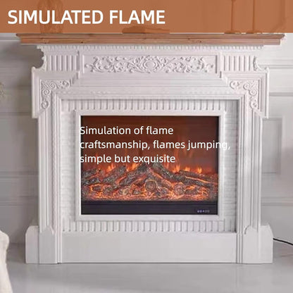Aihm-Lon White Indoor Electric Fireplace with Retro Engraving 49”