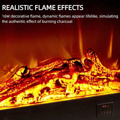 Aihm-Lon Brown Electric Fireplace Includes Ornate Carved Detail 47”