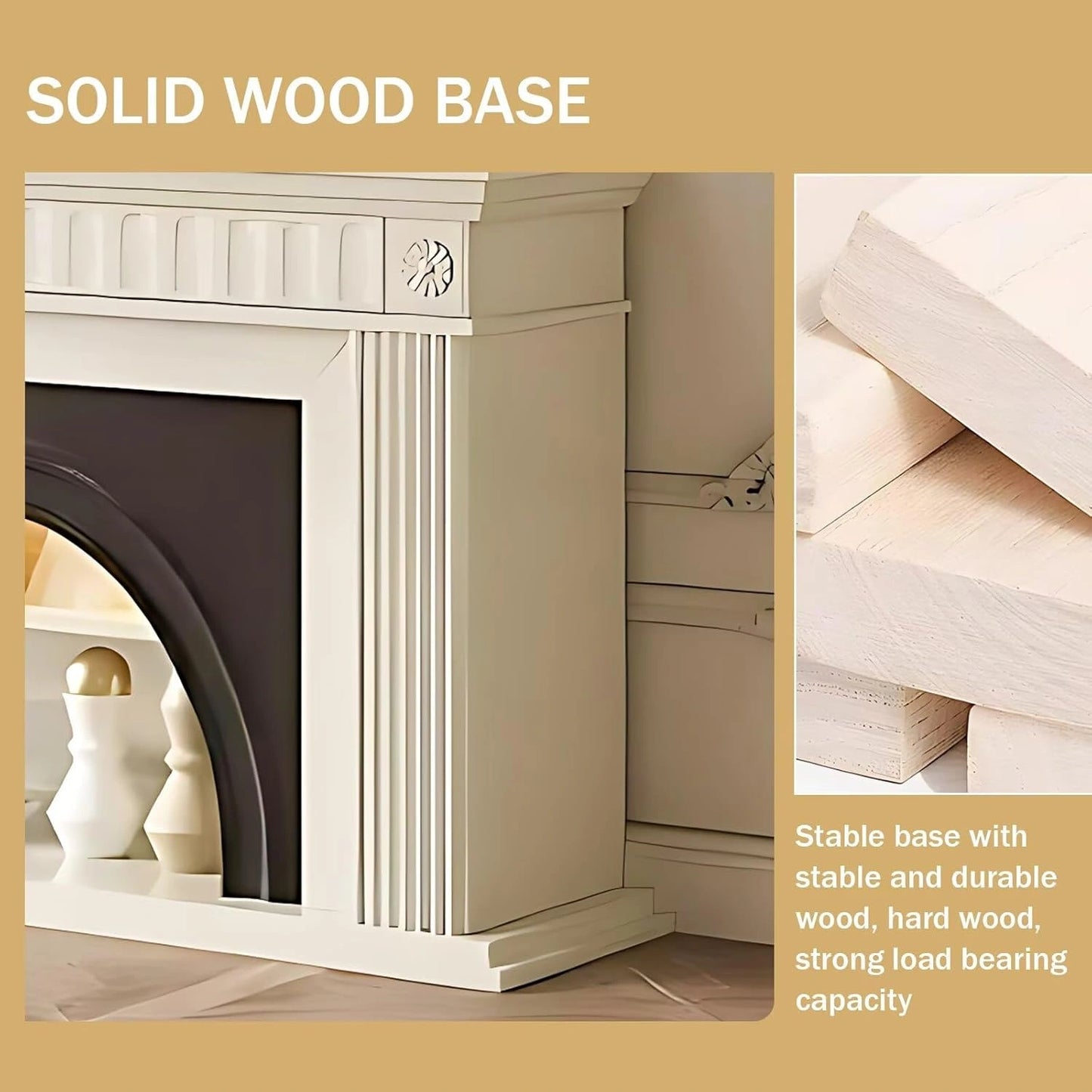 Aihm-Lon Freestanding Electric Fireplace Includes Striped Column Design 59”-79”