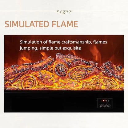 Aihm-Lon Minimalist Electric Fireplace with Realistic Flame Large Countertop 71”-79”