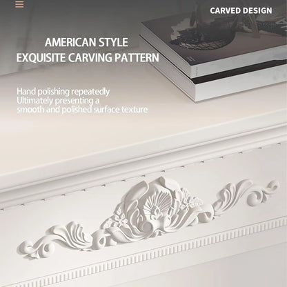 Aihm-Lon Elegant Electric Fireplace Includes White Modern Carvings 47”-71”