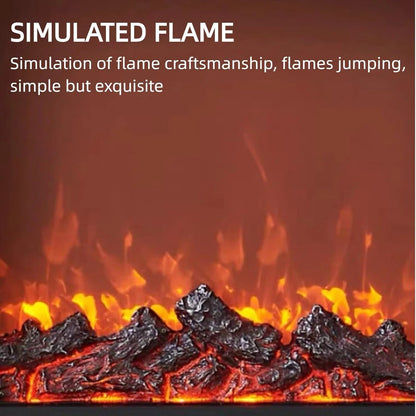 Aihm-Lon White Electric Fireplace with Ambient Light 79”