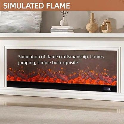 Aihm-Lon Electric Fireplace White Indoor Chimenea TV Stand 79”