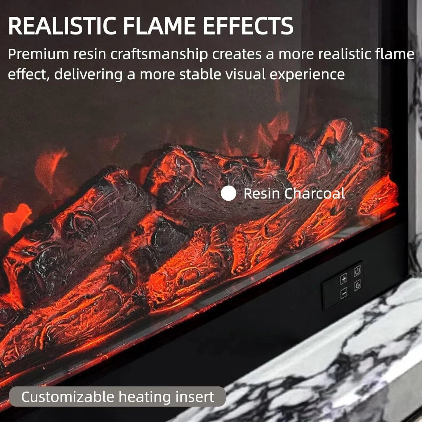 Aihm-Lon Unique Electric Fireplace Includes Marble Pattern Design 47”