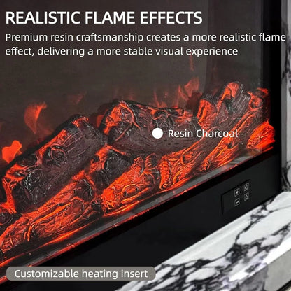 Aihm-Lon Unique Electric Fireplace Includes Marble Pattern Design 47”