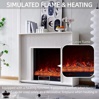 Aihm-Lon Striped Electric Fireplace with Real Flame Insert 47”-59”