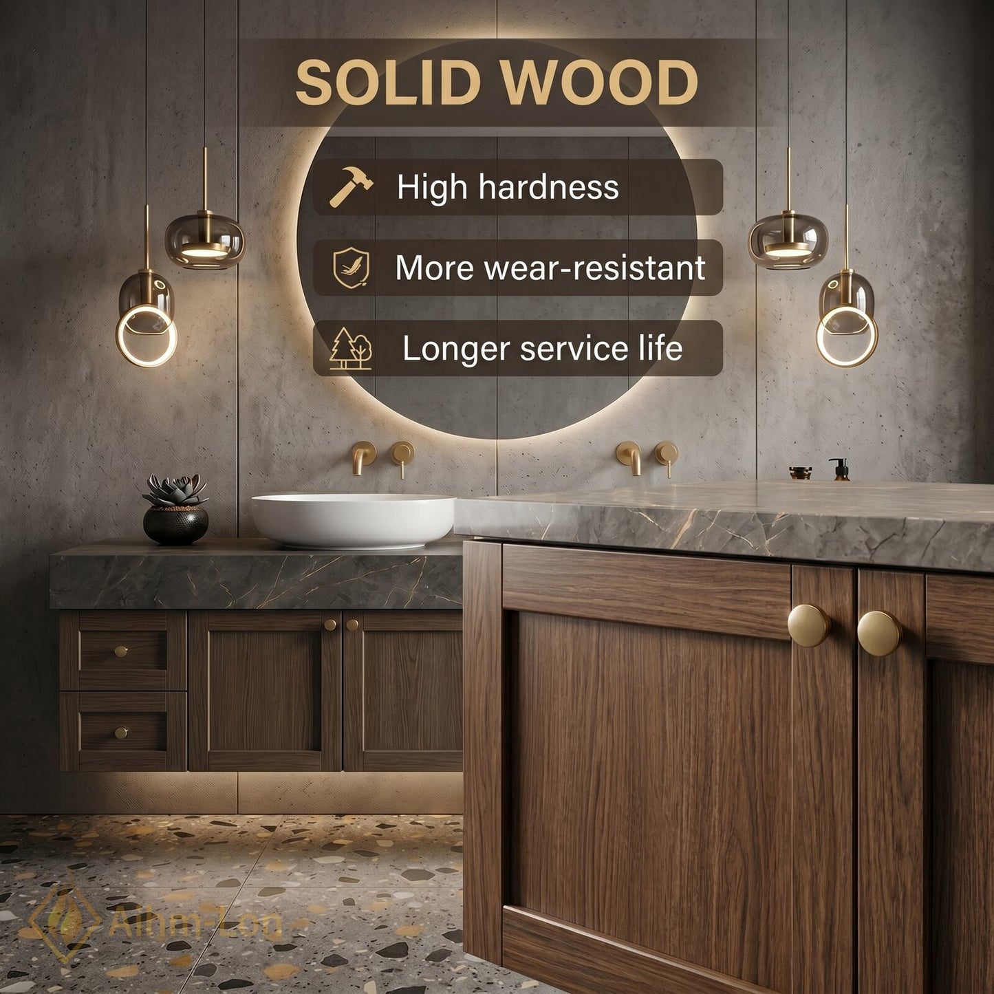 76''-96'' Double Bathroom Vanity with Sink Wall-Mounted Wall-Mount Modern Sleek Silhouette Dark