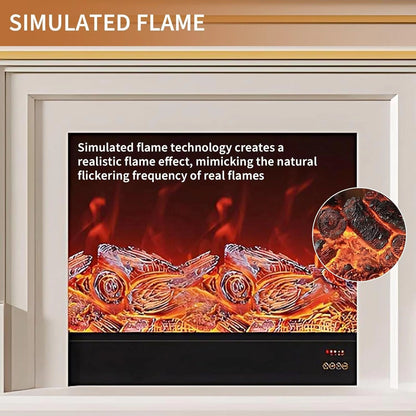 Aihm-Lon Simple Electric Fireplace with Golden line decoration 59”-95”