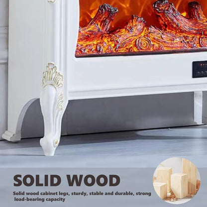 Aihm-Lon White Electric Fireplace with Exquisite Patterns 30”-54”