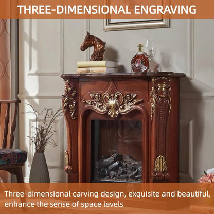 Aihm-Lon Electric Fireplace with Gold Outline Carving 39”