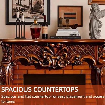 Aihm-Lon Modern Electric Fireplace 3D Plaid Carving 48”