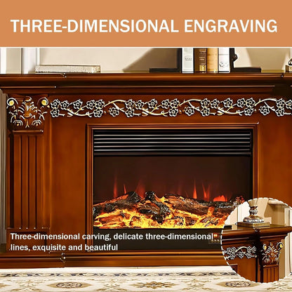 Aihm-Lon Luxurious Electric Fireplace Horizontal Carved Design 59”
