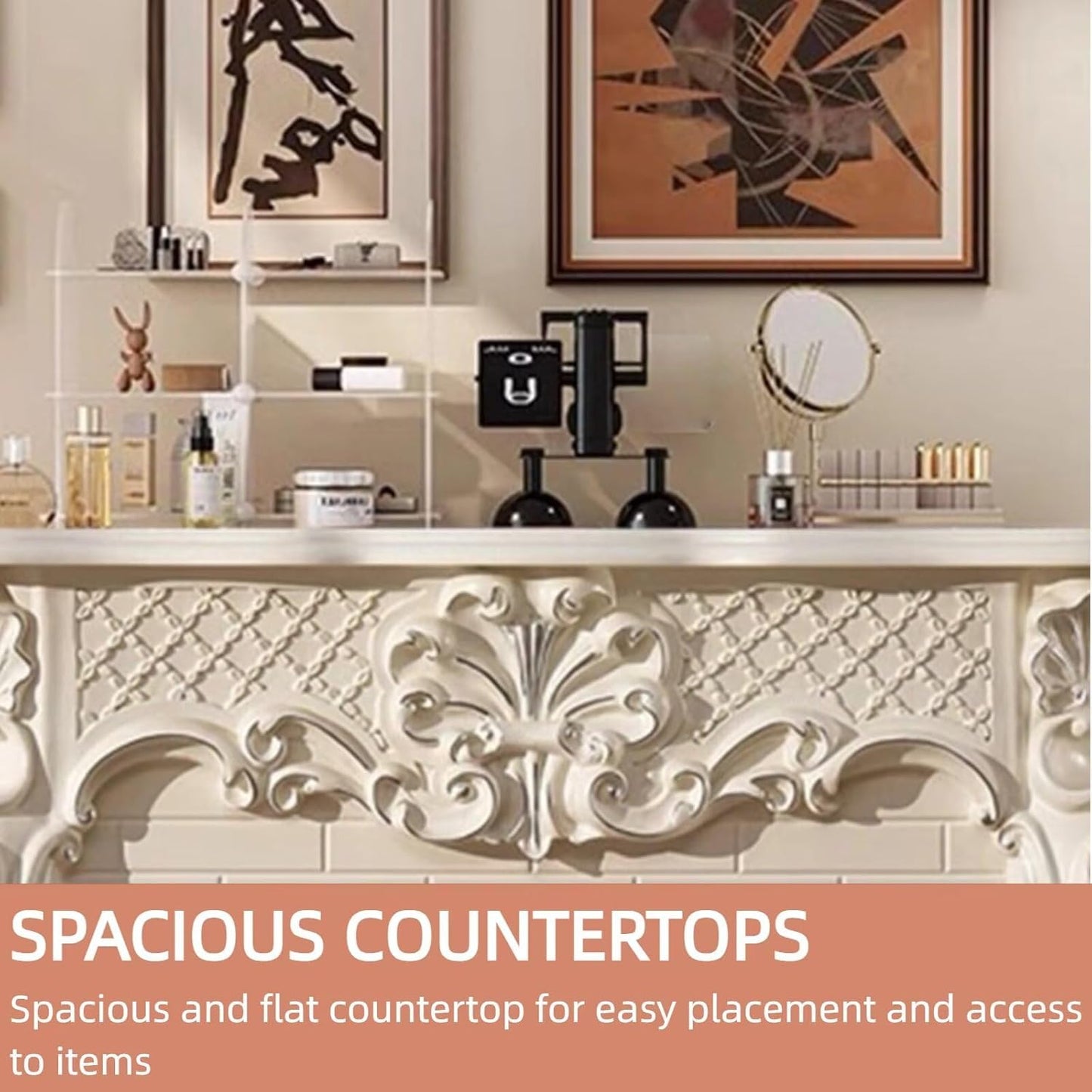 Aihm-Lon Modern Electric Fireplace 3D Plaid Carving 48”