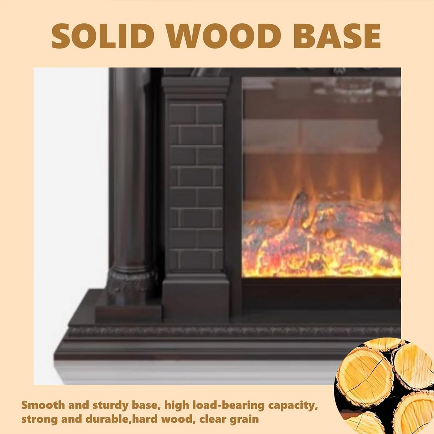 Aihm-Lon Electric Fireplace Heater with Unique Roman Column Design