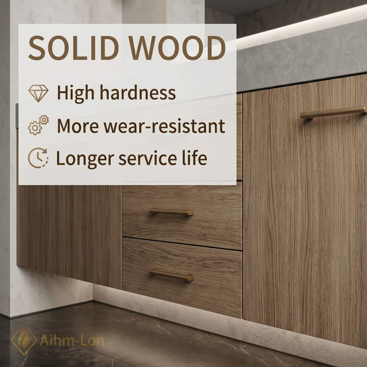 60''-96'' Double Bathroom Vanity with Sink Stone-Textured Top Wood-Grain Panels Stone Textured