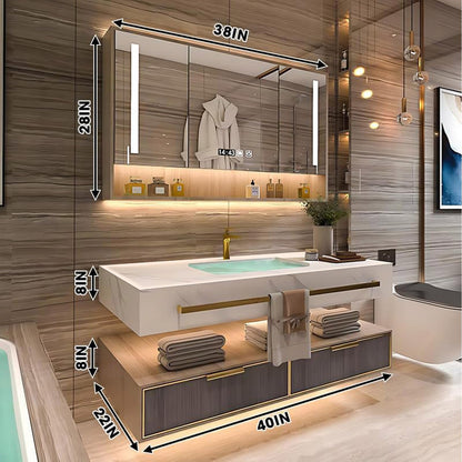 36"-72"Luxurious Bathroom Vanity with Sink Includes Modern Metal Luxury Style