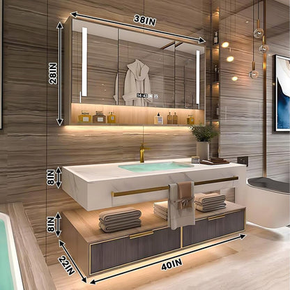 36"-72"Luxurious Bathroom Vanity with Sink Includes Modern Metal Luxury Style