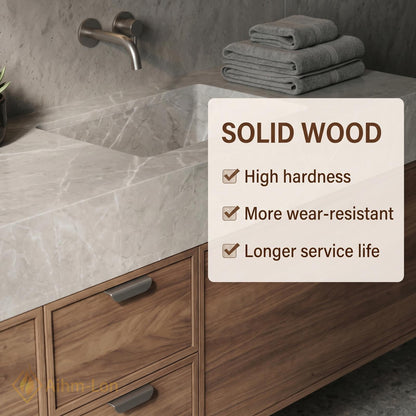 60''-96'' Double Bathroom Vanity with Sink Modern Floating Slatted-Panels Drawers Front