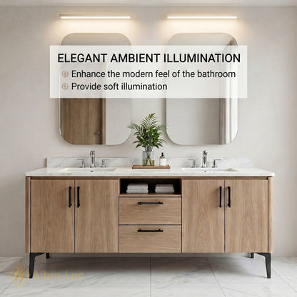60''-96'' Modern Bathroom Vanity with Sink Floating Solid Wood Texture Dual Drawers