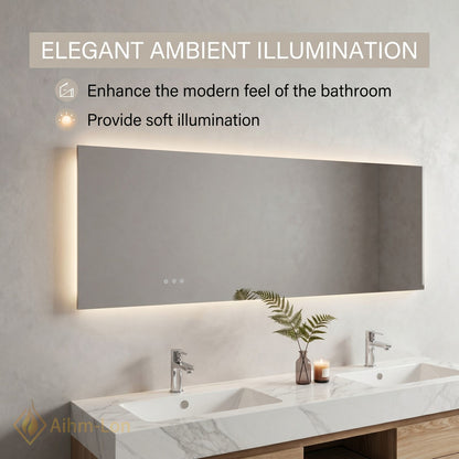 60''-96'' Double Bathroom Vanity with Sink White Marble Top Two Large Drawers Cabinet