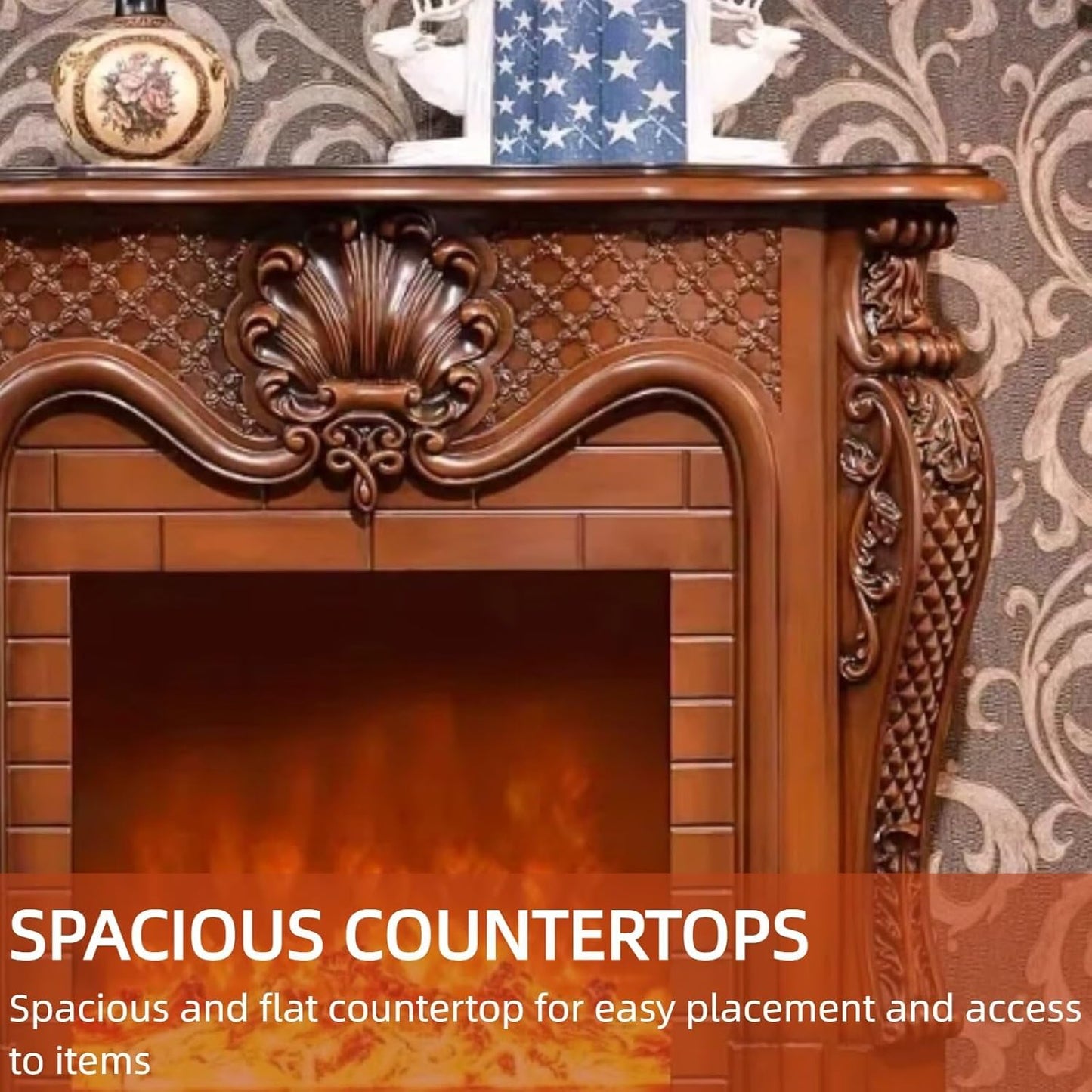 Aihm-Lon Classic Electric Fireplace Retro Style 47”