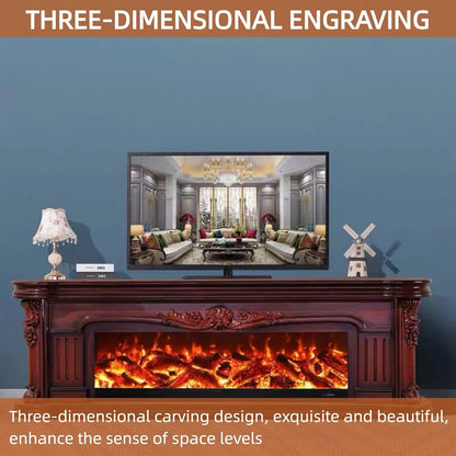 Aihm-Lon Exquisite Electric Fireplace with Realistic LED Flame Effect 79”