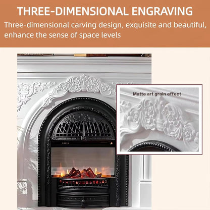 Aihm-Lon Freestanding Electric Fireplace Vintage Tall Chimenea TV Stand 51”