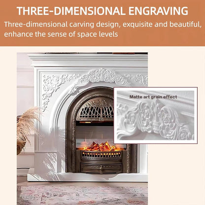 Aihm-Lon Freestanding Electric Fireplace Vintage Tall Chimenea TV Stand 51”