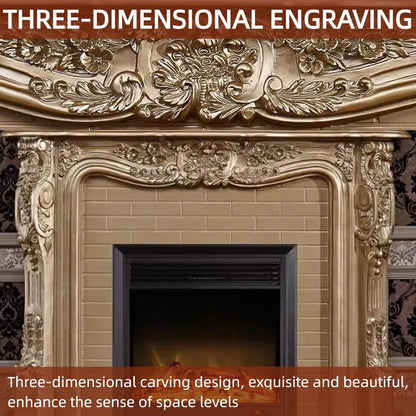 Aihm-Lon Brown Electric Fireplace with LED Simulated Flame 59”