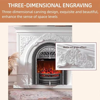 Aihm-Lon Freestanding Electric Fireplace Vintage Tall Chimenea TV Stand 51”