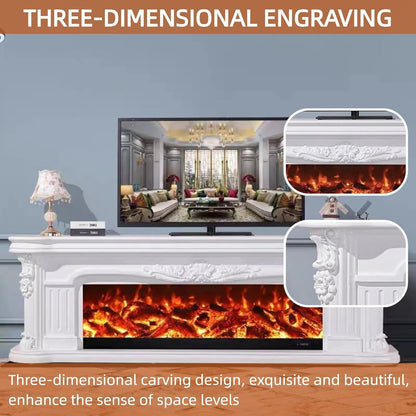 Aihm-Lon Exquisite Electric Fireplace with Realistic LED Flame Effect 79”