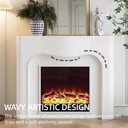 Aihm-Lon Elegant Electric Fireplace Includes Black Modern Wavy Design 42”