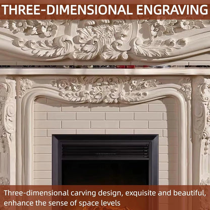 Aihm-Lon Brown Electric Fireplace with LED Simulated Flame 59”