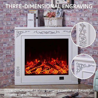 Aihm-Lon Corner Electric Fireplace Includes White Triangular Design 39”