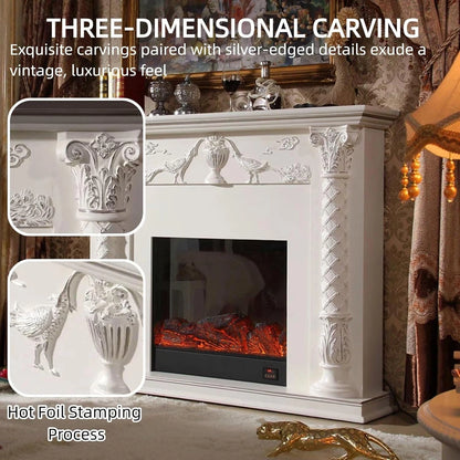 Aihm-Lon Luxurious Electric Fireplace Includes Carved Column 59”
