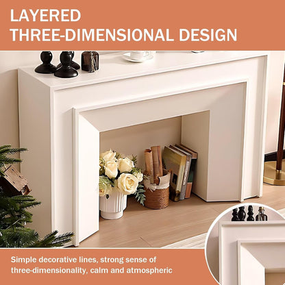 Aihm-Lon White Electric Fireplace French Square Design 47”