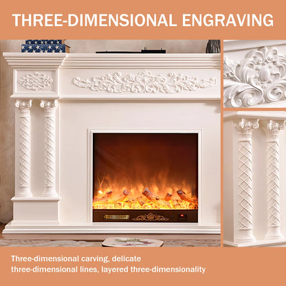 Aihm-Lon Elegant Electric Fireplace includes Column Thread Design 87”