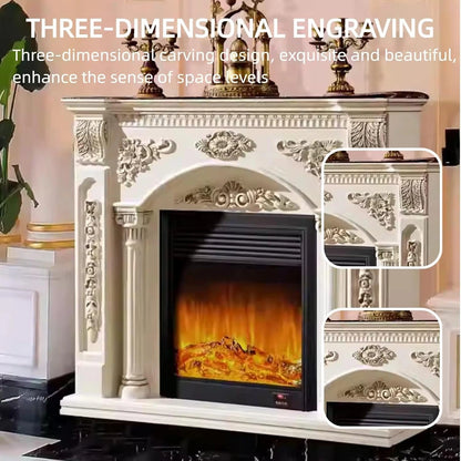 Aihm-Lon Exquisite Electric Fireplace with Simulated Flame & Smart Heating 47”