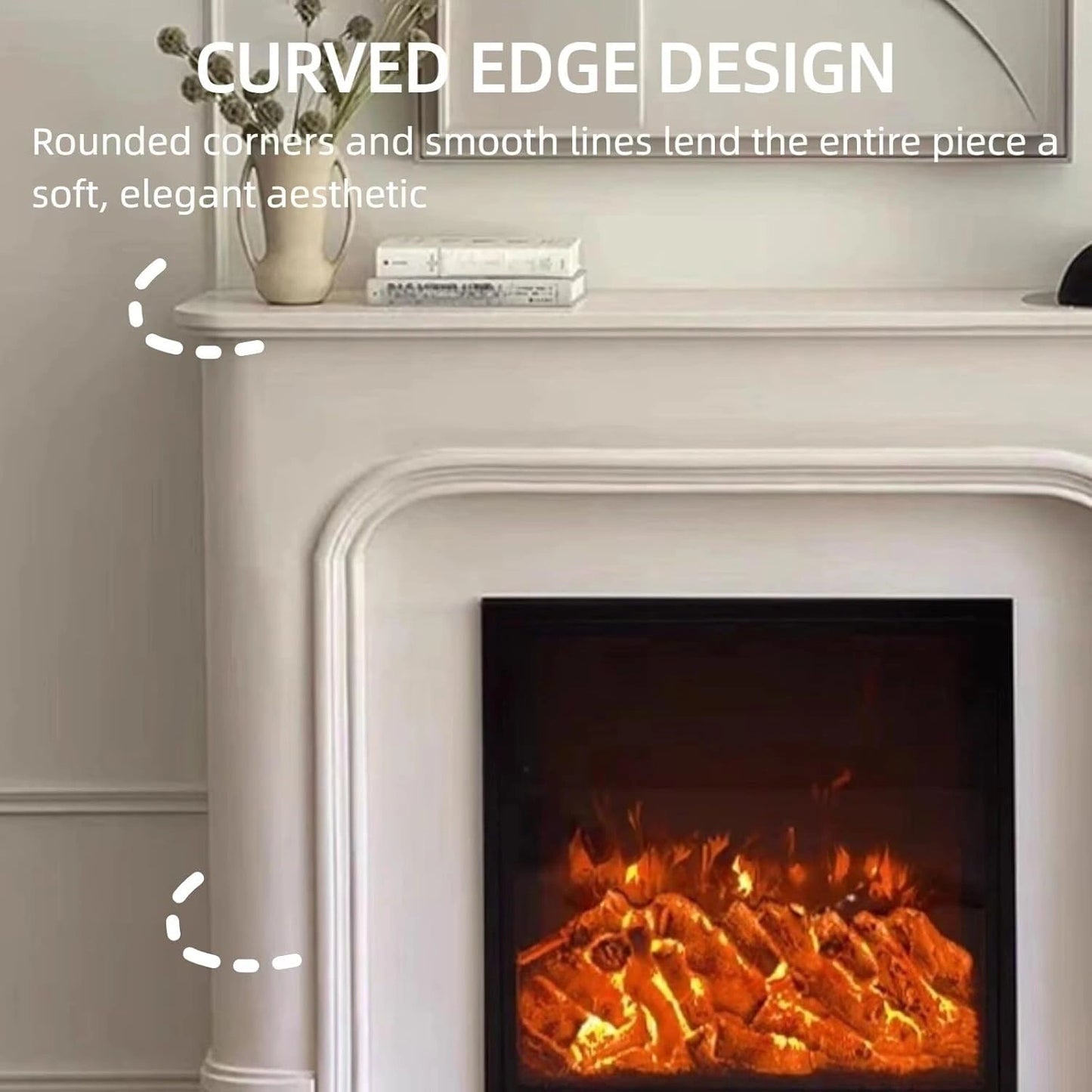 Aihm-Lon Freestanding Electric Fireplace Includes Curved French Style 47”-59”