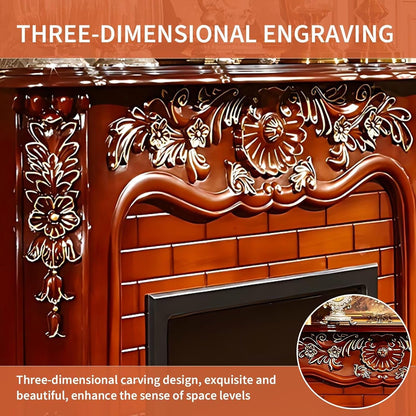 Aihm-Lon Brown Electric Fireplace with Simulated Brick 58”