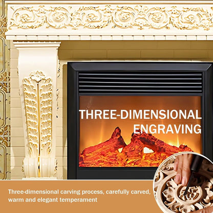 Aihm-Lon Freestanding Electric Fireplace with White Retro Design 59”