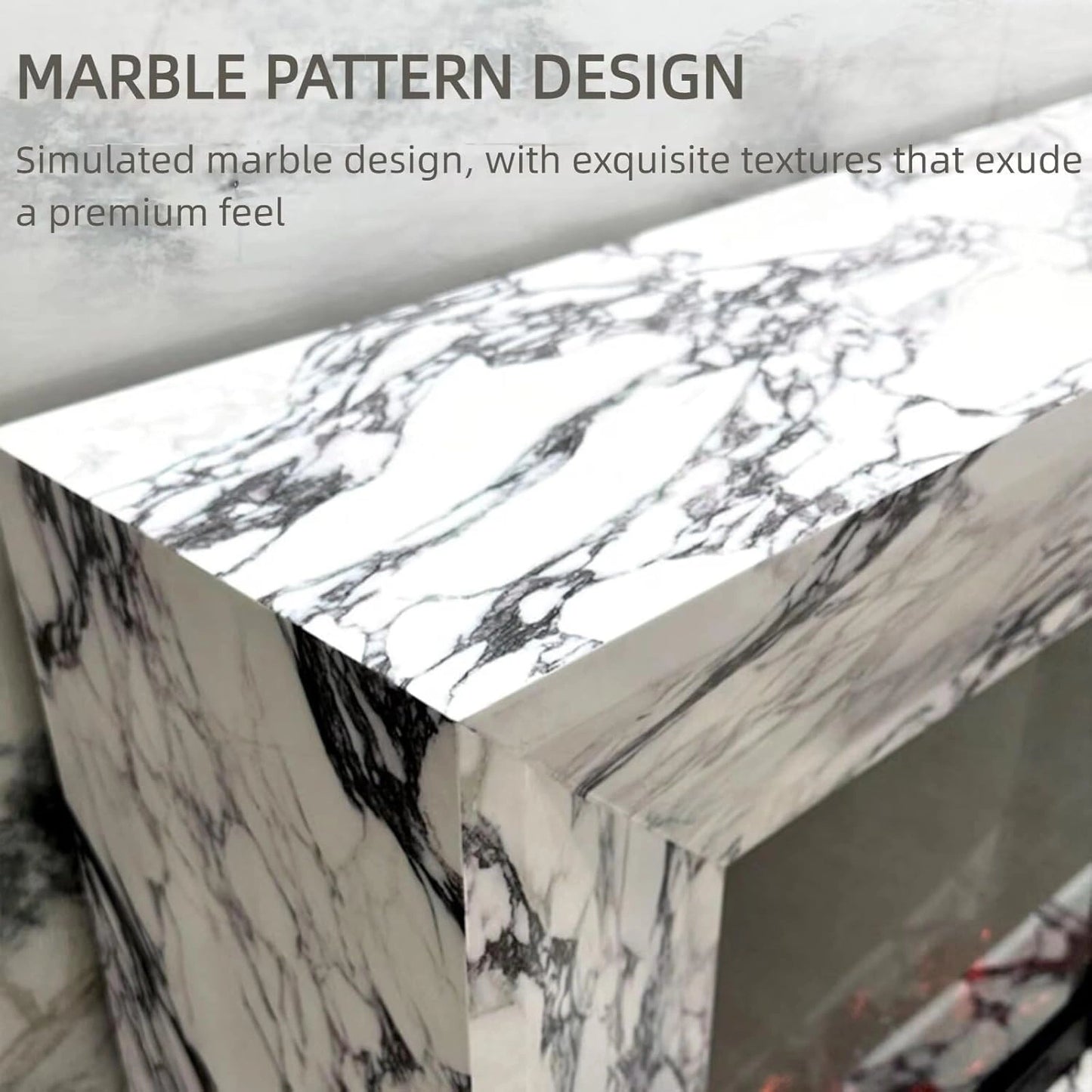 Aihm-Lon Unique Electric Fireplace Includes Marble Pattern Design 47”