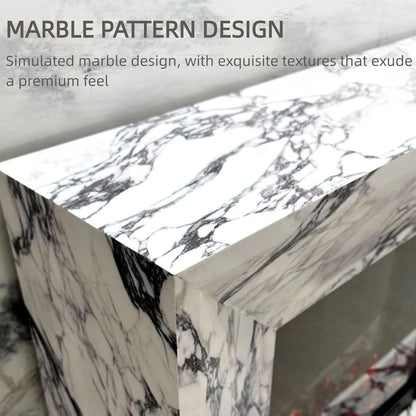 Aihm-Lon Unique Electric Fireplace Includes Marble Pattern Design 47”