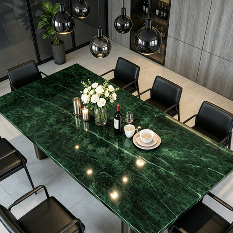 56" Luxury Dinning Table for 4-6 People (Polished Green Slate Countertop)