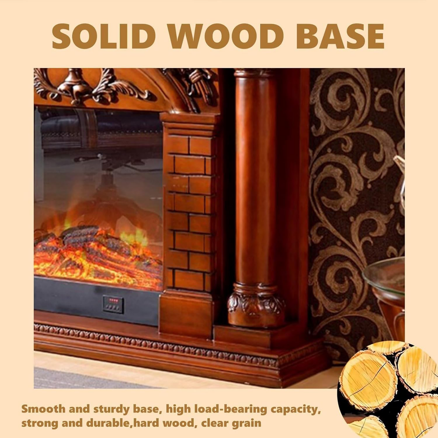 Aihm-Lon Electric Fireplace Heater with Unique Roman Column Design