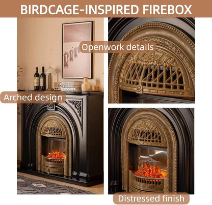 Aihm-Lon Modern Electric Fireplace Includes Arched Birdcage 43”-59”