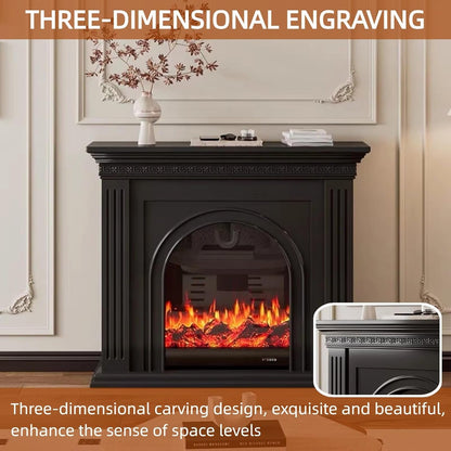 Aihm-Lon Freestanding Electric Fireplace Black Archway 47”-59”